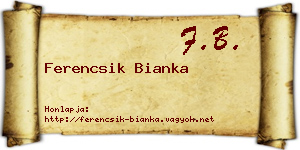 Ferencsik Bianka névjegykártya
